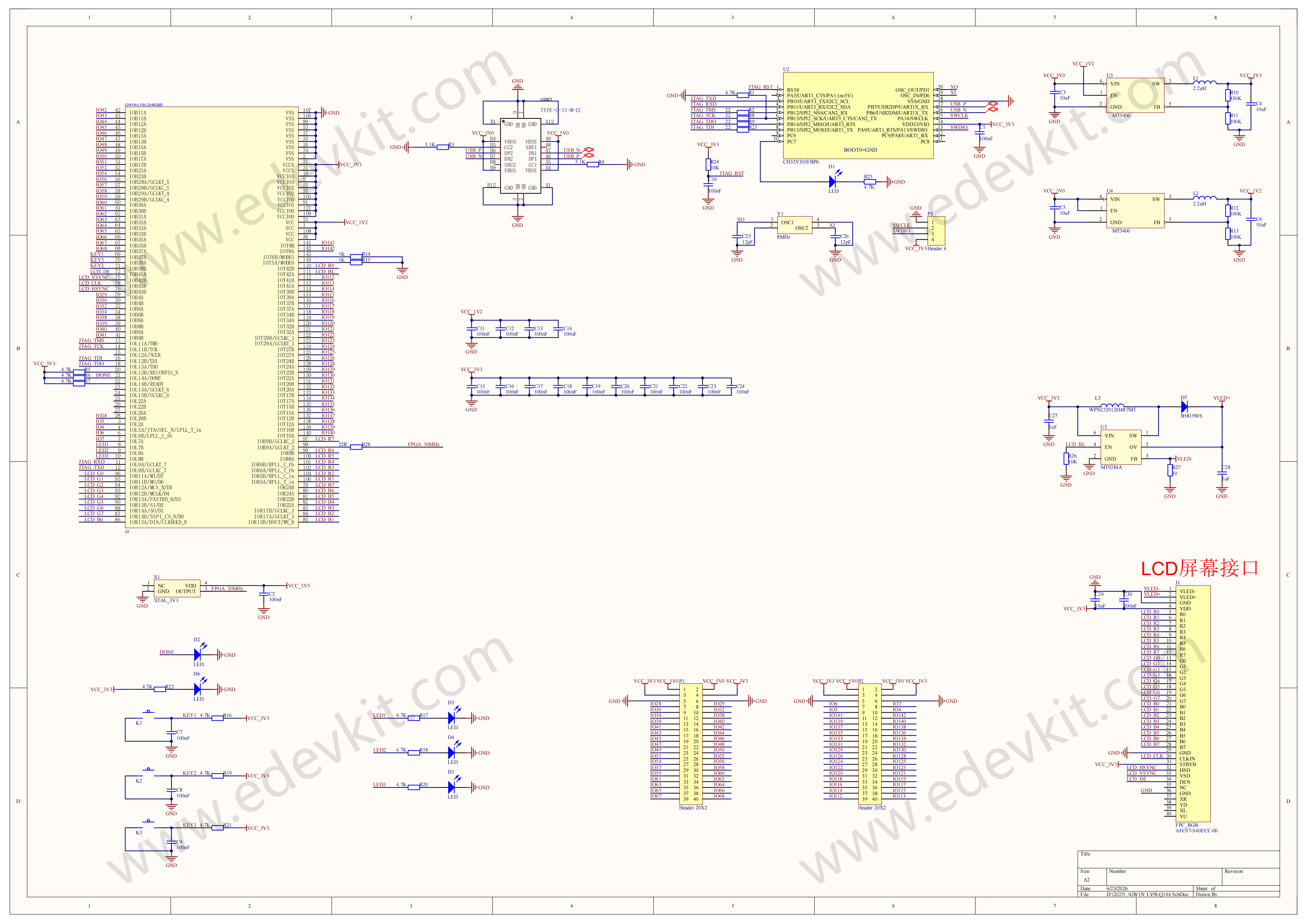 EK303 FPGA 开发板原理图